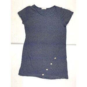 Copper Key Dress Large L Striped Short Sleeves Tunic Navy Blueberry Pullover